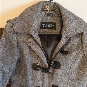 GUESS Women's Black and Gray Trench Coat